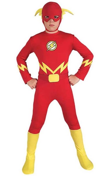 LICENSED CHILD BOYS THE FLASH SUPERHERO FANCY DRESS HALLOWEEN COSTUME Carousel 1