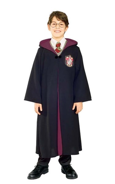 LICENSED DELUXE HARRY POTTER GRYFINDOR ROBE WIZARD FANCY DRESS HALLOWEEN COSTUME Carousel 1