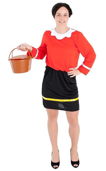 OLIVE OYL POPEYE SAILOR ADULT WOMENS FANCY DRESS HALLOWEEN COSTUME Carousel 1