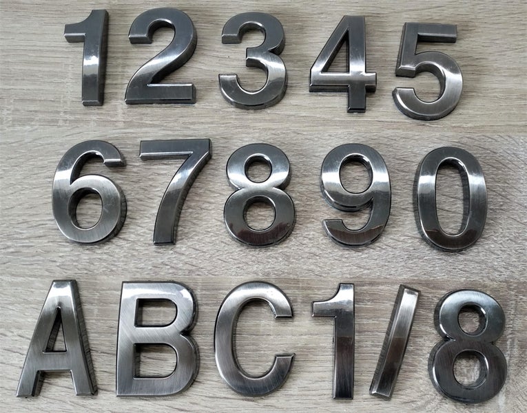 Letterbox Numbers & Letters - 50mm Black Chrome Carousel 1