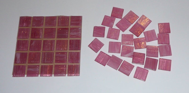 50 pretty pink 20mm vitreous tiles628632237387551127