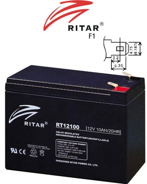 RITAR RT12100S 12V 10AH SLA battery Carousel 1