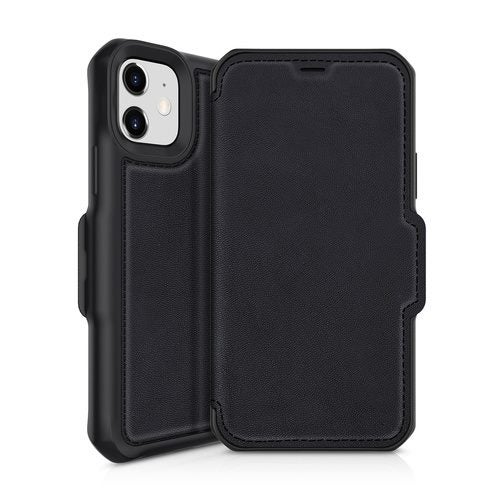 ITSKINS Apple iPhone 12 Mini 5.4" Hybrid Folio Leather Wallet Case - Black Carousel 1
