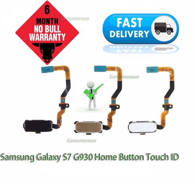 Samsung Galaxy S7 G930 TouchID Fingerprint Scanner Sensor Flex Home Button WHITE Carousel 1