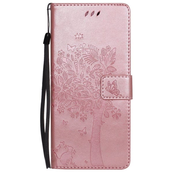 Moto G 5G plus case leather wallet embossed cat & tree pattern RG Carousel 2