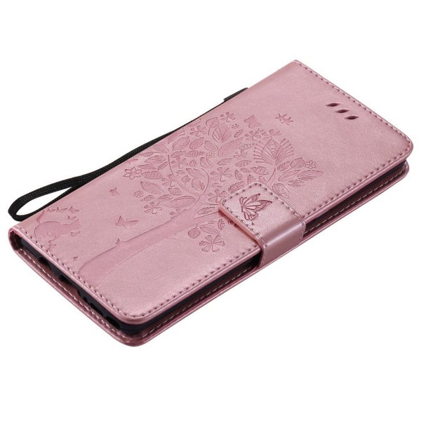 Moto G 5G plus case leather wallet embossed cat & tree pattern RG Carousel 3