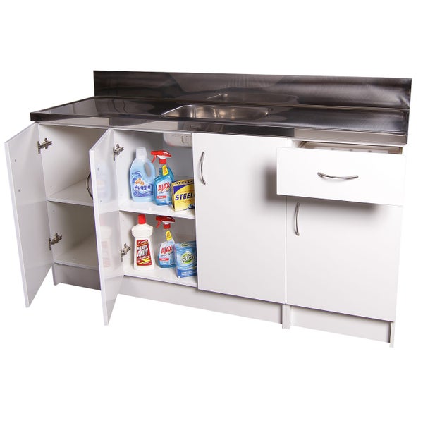 1600w New Kitchenette Unit with Stainless Steel Benchtop Carousel 1