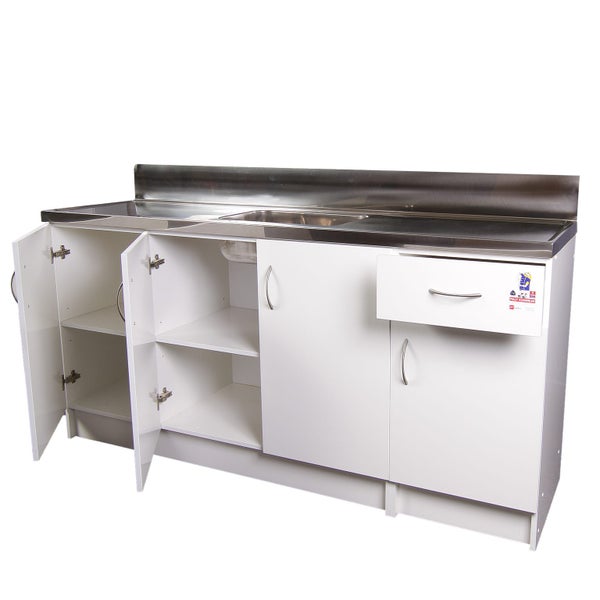 1800w New Kitchenette Unit with Stainless Steel Benchtop Carousel 1