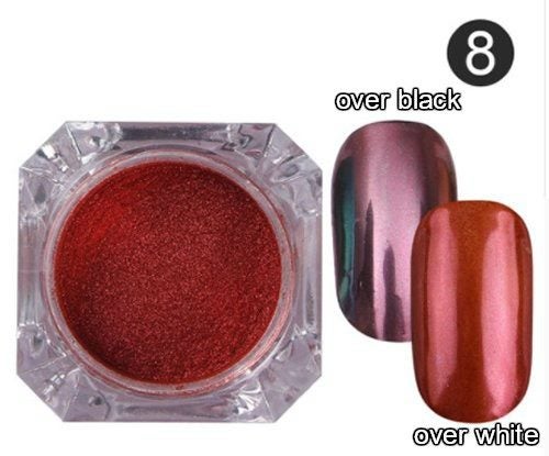 Nail glitter powder - red Pearl (8)- Mirror Powder 1g Carousel 1