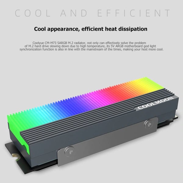 COOLMOON RGB 5V ARGB 5V 3PIN RGB M.2 cooler M.2 SSD Heatsink M.2 Heatsink for PC Carousel 1