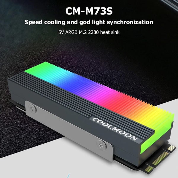 COOLMOON RGB 5V ARGB 5V 3PIN RGB M.2 cooler M.2 SSD Heatsink M.2 Heatsink for PC Carousel 2