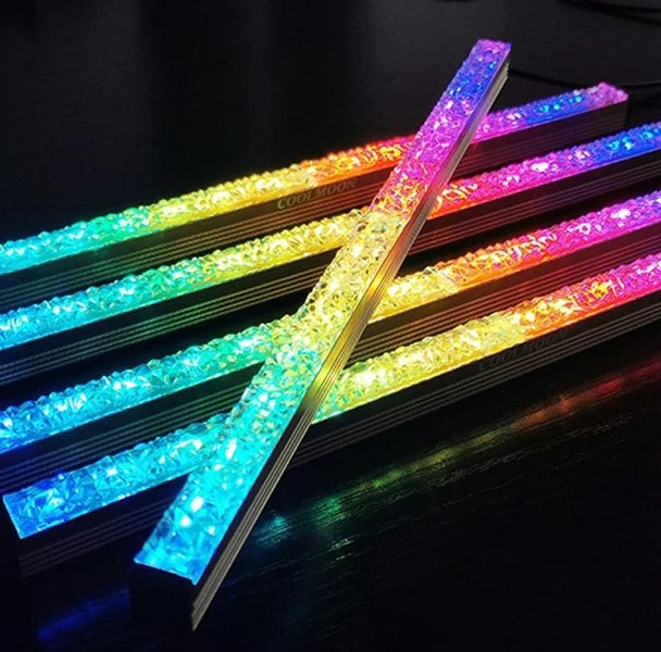 1 PC COOLMOON Computer 5V 3PIN Aluminum RGB Color Light Strip with netic LED Carousel 2