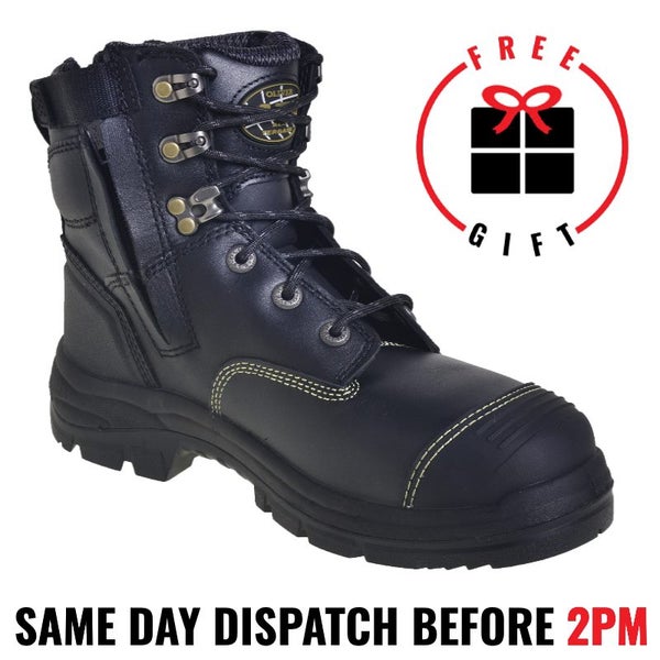 Oliver Work Boots 55345z, 150mm (8"), Zip - Lace-Up 'Black', Steel Toe Cap Sa... Carousel 1