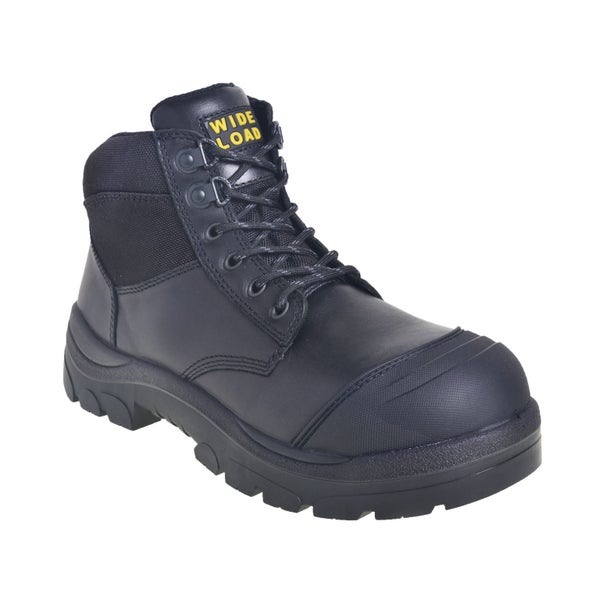 Wide Load 690BZ, 15cm (6') Black Steel toe Zip/Lace Up Boot. Carousel 2