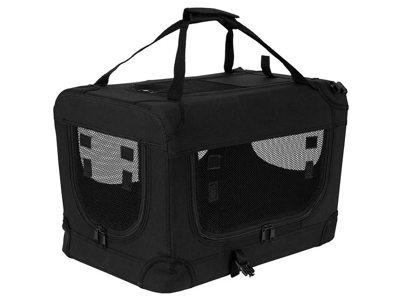 51cm Foldable Pet Carrier - Portable Pets Crate Black S - 51x33x33cm Carousel 1
