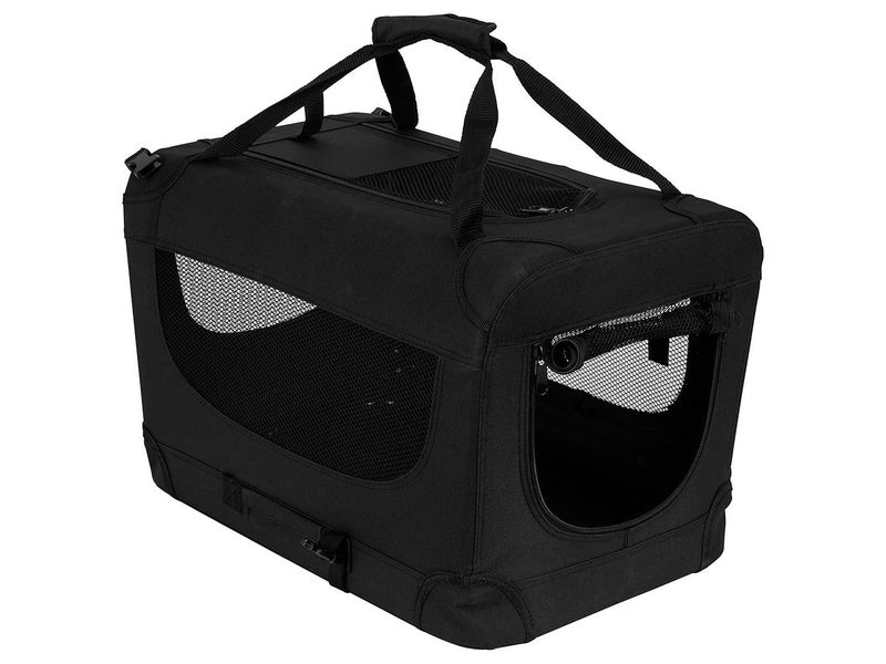 51cm Foldable Pet Carrier - Portable Pets Crate Black S - 51x33x33cm Carousel 2