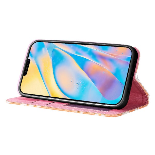 Iphone 15 pro fashion luxury glitter leather case daisy print orange Carousel 6