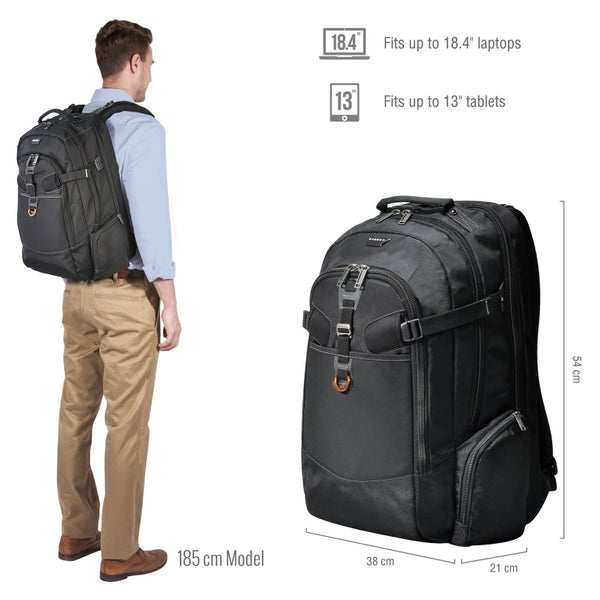 EVERKI Titan 18.4" Business Travel Friendly Laptop Backpack - Black Carousel 2