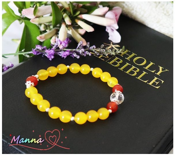 Hand made Manna 925 silver Natural Agate crystal charm bracelet Carousel 1