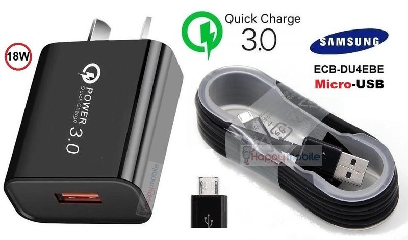 Samsung A03 A02 A01 A10s A10 M10 S7 Wall Charger 18W 3A+Micro Usb Cable Genuine Carousel 1