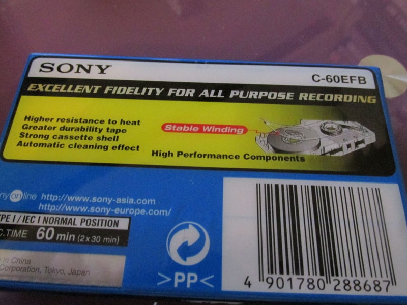Sealed Cassette Tape Sony EF 60 Minutes Type I Carousel 2