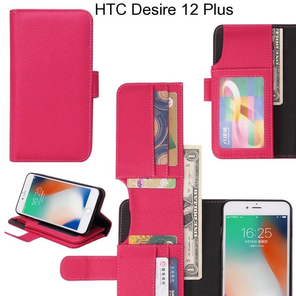 HTC Desire 12 Plus Case Leather Wallet Case Cover Carousel 1