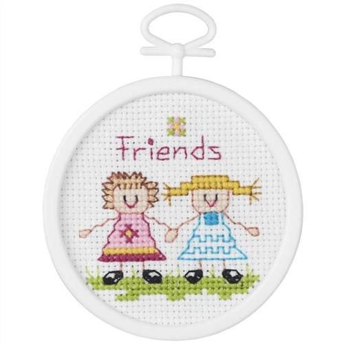 Janlynn Mini Counted Cross Stitch Kit 2.5" Round - Friends Carousel 1
