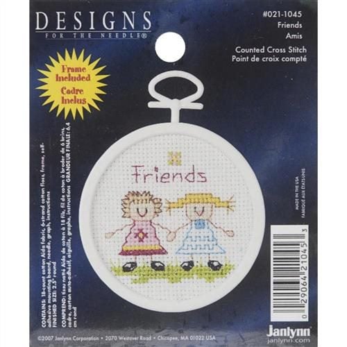 Janlynn Mini Counted Cross Stitch Kit 2.5" Round - Friends Carousel 2