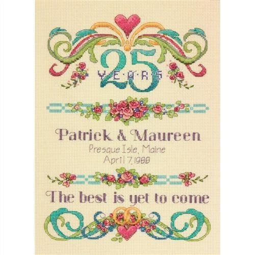 Dimensions Vintage Sampler Anniversary Record - Cross Stitch Kit Carousel 1