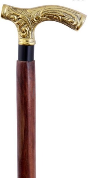Wooden Walking Stick With Brass Handle Carousel 1