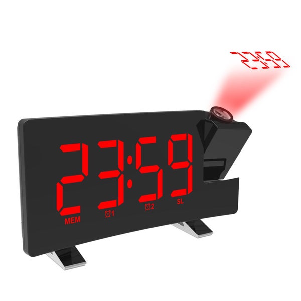 CLOCK RADIO LARGE DISPLAY RED SLIMLINE & PROJECTION Carousel 1