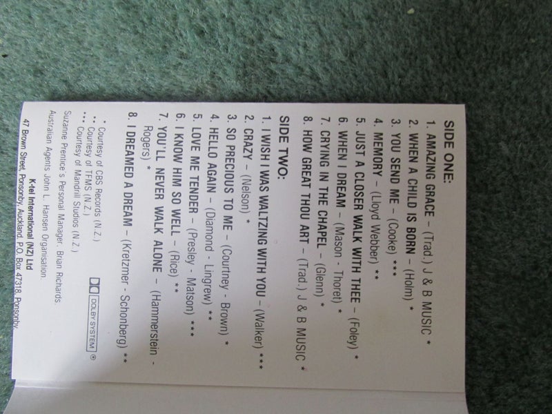Suzanne Prentice ?– Songs From The Heart Music audio Cassette Carousel 3