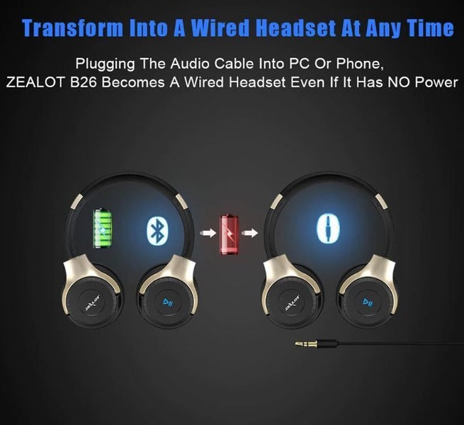 ZEALOT B26T V4.2 Active Noise Cancelling Wireless Bluetooth Headphones Carousel 12