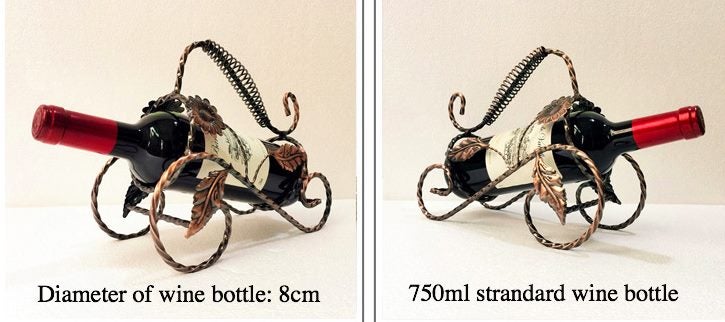 Wine bottle stand rack stand bottle holder – Begonia flowers broze Carousel 2