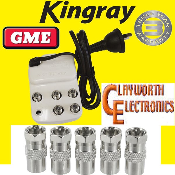 KINGRAY TV Splitter Distribution Amplifier 16db UHF & 12db VHF FM SA164F Carousel 2
