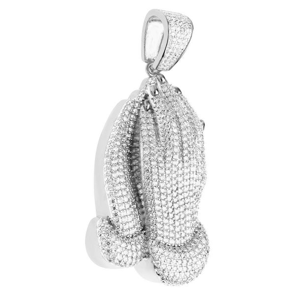 Premium Bling - 925 Sterling Silver Praying Hands Carousel 2