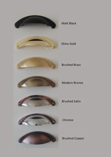 Antique Half Round Shell Pull Handle - Brushed Satin Carousel 3