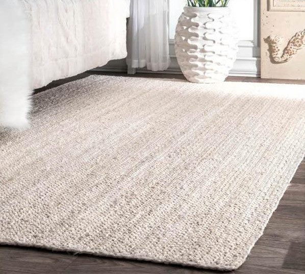 230 x 160 cm Jute Handwoven Rug - off white Carousel 1