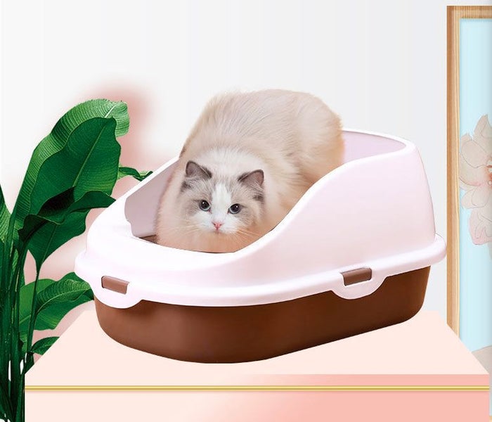 Cats Litter Box With Scoop High Sided Rim Pet Toilet box with Scoop Large size Carousel 4