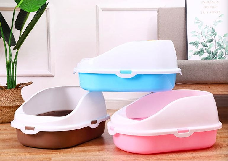 Cats Litter Box With Scoop High Sided Rim Pet Toilet box with Scoop Large size Carousel 2