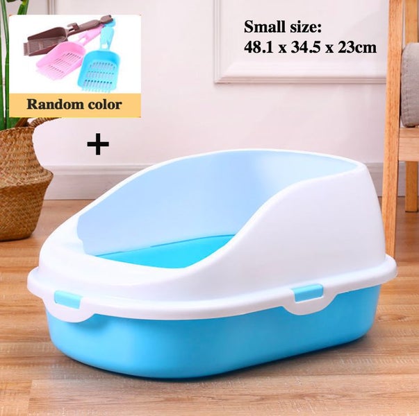 Cats Litter Box With Scoop High Sided Rim Pet Toilet box with Scoop Small size Carousel 1