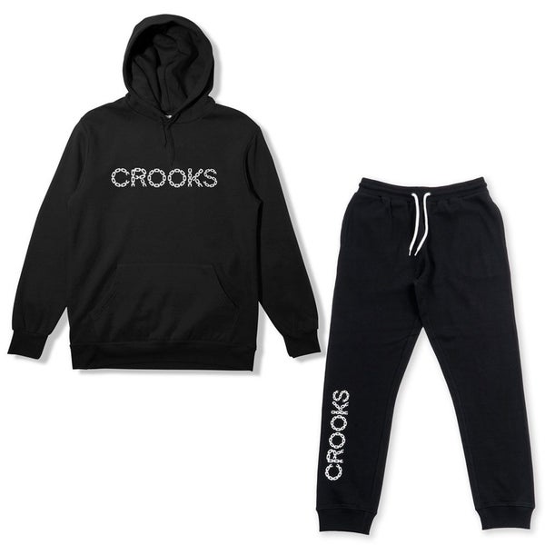 Crooks & Castles Back To Back Crooks Tracksuit Black Carousel 1