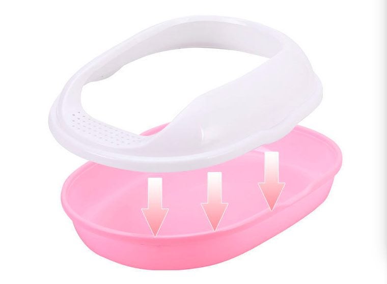 Pet Cats Litter Boxes Toilet Bedpan Clean Cats Toilet Anti-Splash Toilet Size L Carousel 2
