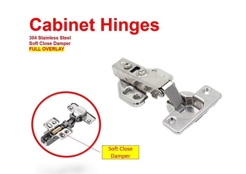 PTN Full Overlay Soft Close Cabinet Hinges Stainless Overlay Opening Angle Carousel 1