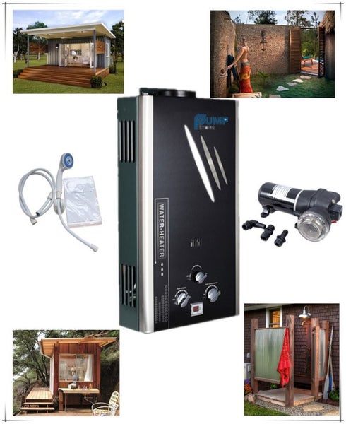 Domestic Outdoor 12L LPG Gas Hot Water Heater Califont + 240V Pressure Pump Carousel 1