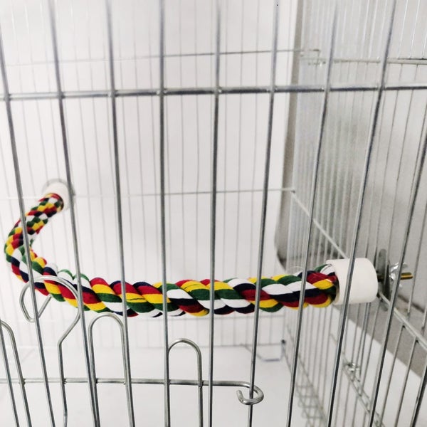 Bird Toy Bird Perch Coil Swing Cockatiel Cage Toy Chew Rope 105cm L x 2cm dia62994464135298113