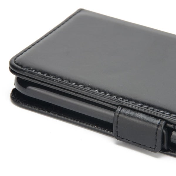 Iphone 13 mini 5.4" case executive leather wallet slim cow hide finish black Carousel 6