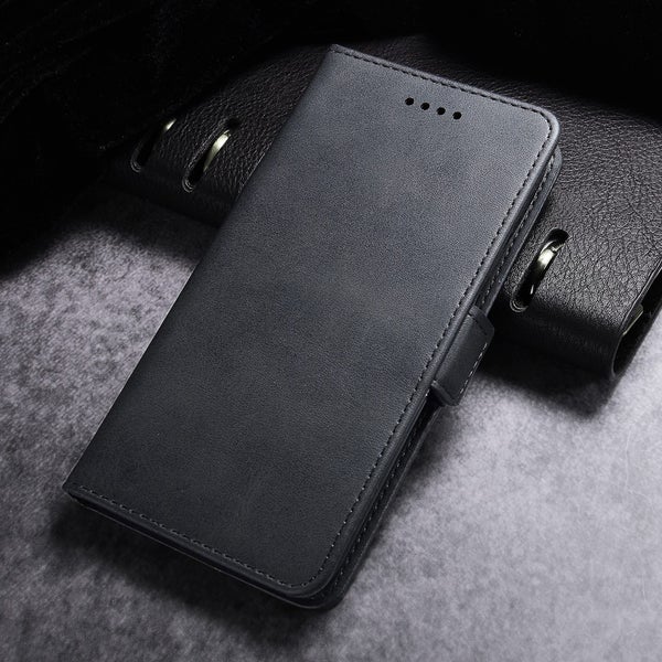 MOTO G10/G30 case leather wallet slim cow hide finish side magnet blk Carousel 2