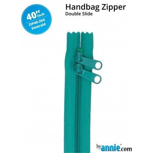 ByAnnie Double Slide Handbag Zip 40" Emerald Carousel 1