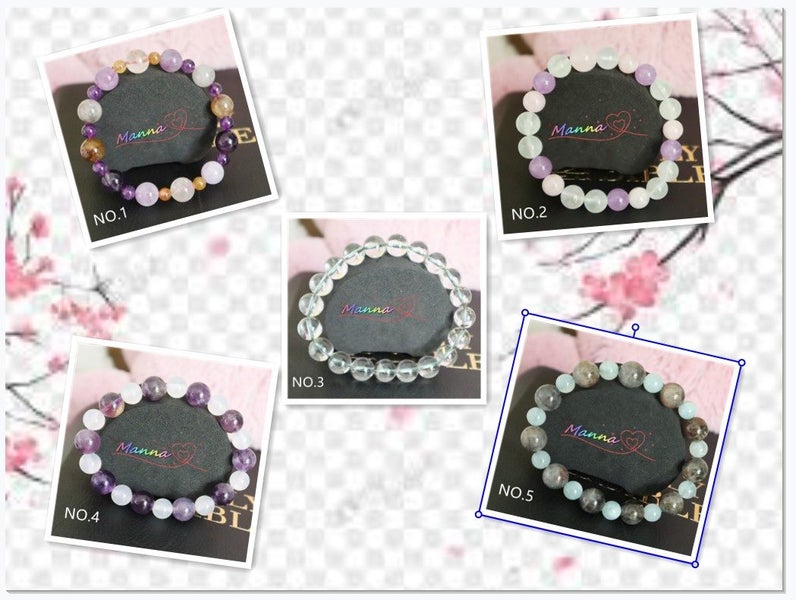 Manna hand made natural Agate crystal 8MM Fashion CHARM bracelet Carousel 1